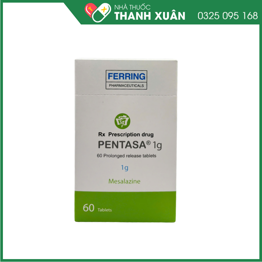 Viên uống Pentasa Tablet 1g trị viêm ruột mãn tính (6 vỉ x 10 viên)